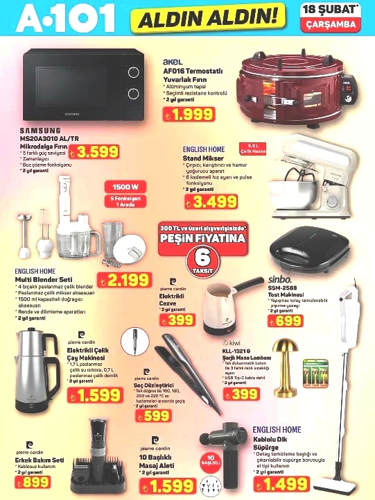 A101 AKTÜEL ÜRÜNLER AFİŞİ 18 ŞUBAT 2026 (YENİ LİSTE TAMAMI)