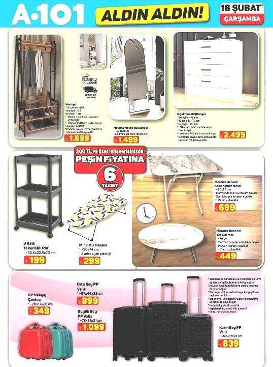 A101 AKTÜEL ÜRÜNLER AFİŞİ 18 ŞUBAT 2026 (YENİ LİSTE TAMAMI)