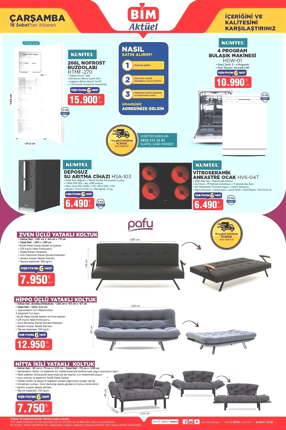 18 ŞUBAT ÇARŞAMBA BİM EVE TESLİM KATALOĞU