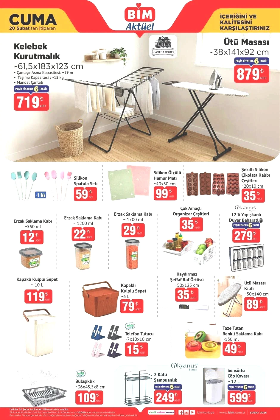 20 ŞUBAT CUMA BİM AKTÜEL KATALOĞU